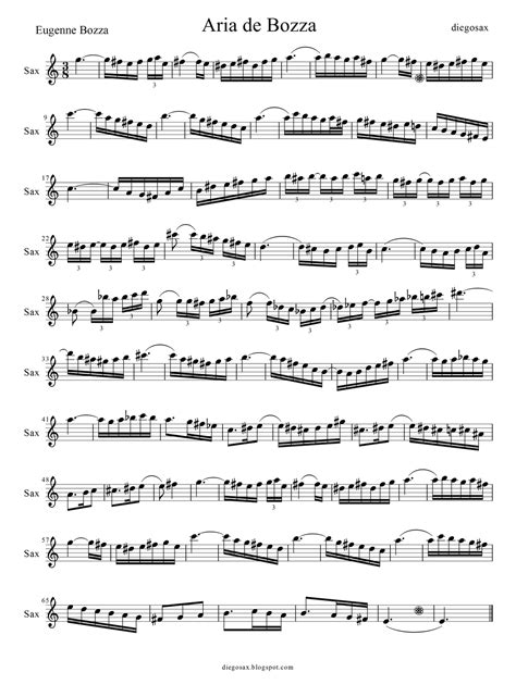 Diegosax Aria De Bozza Para Saxofón Partitura De Saxofón Alto Flauta