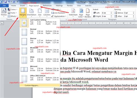 Cara Mengatur Margin Di Word Menjadi Cm