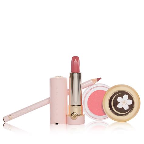 Tatcha A Cherry Blossom Trio Pink Lip Liner Lipstick And Lip Balm Pretty Lipstick Shades