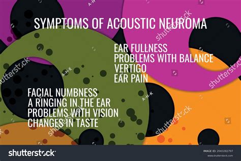 Symptoms Acoustic Neuroma Vector Illustration Medical Stock Vector