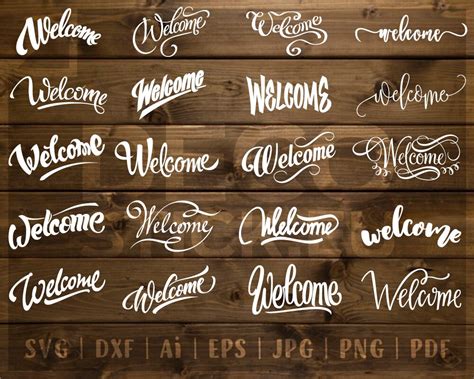 Buy 20 Svg Files Welcome Svg Farmhouse Welcome Svg Welcome Calligraphy