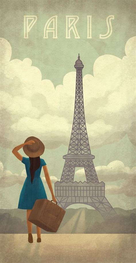 Romantic Vintage Travel Posters Paris Digital Prints Prints