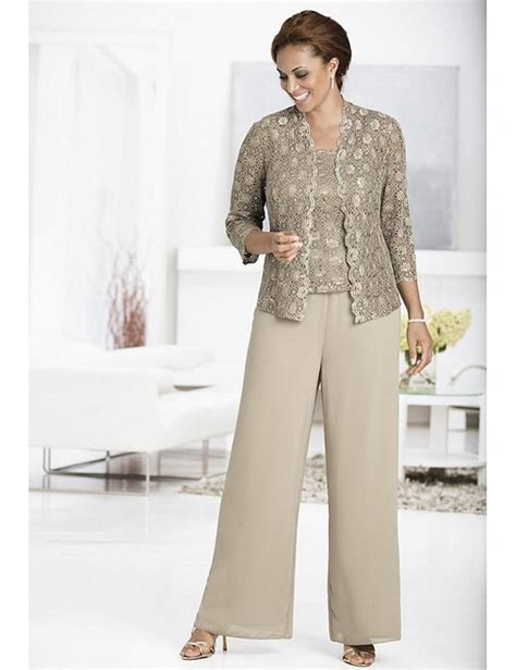 grey wedding dress pant suit for mother of the bride 2020 silver gray lace mother of the bride