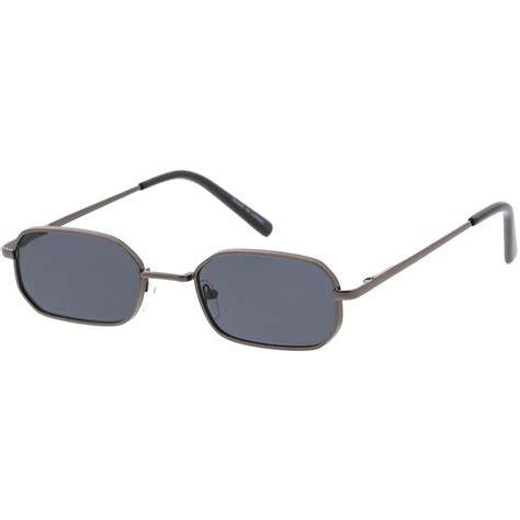Extreme Small Metal Rectangle Sunglasses Thick Frame Flat Lens 48mm Sunglass La