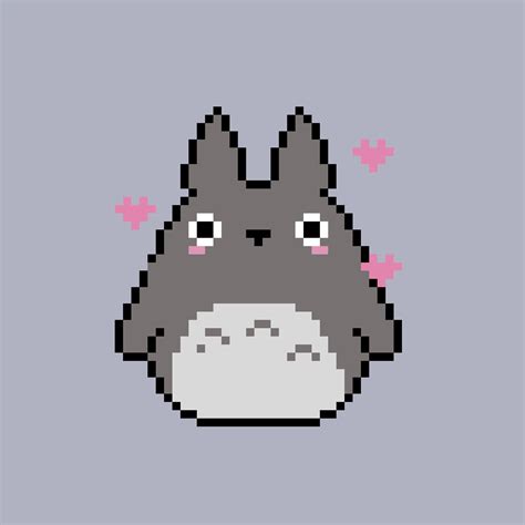 Pixel Art Kawaii Totoro Easy Youtube