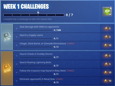 Fortnite Season 3 Week 1 Challenges Guide Cheat Sheet