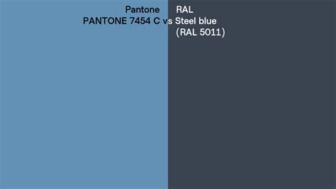 Pantone 7454 C Vs Ral Steel Blue Ral 5011 Side By Side Comparison