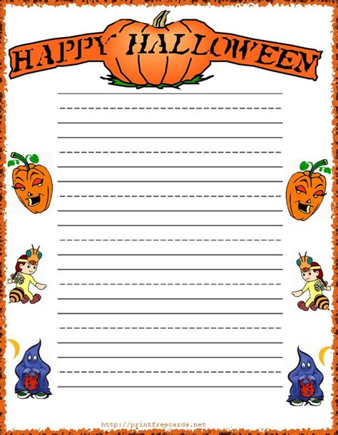 Free Happy Halloween Writing Paperhappy Halloween Free Printable