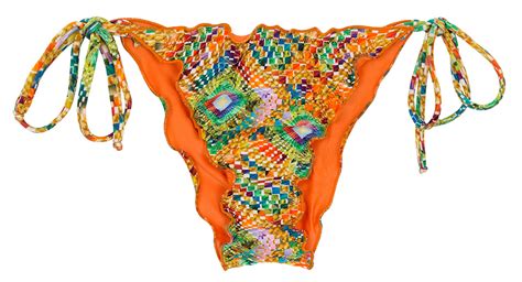 scrunch side tie bikini bottom in colorful geometric print bottom lampedusa frufru rio de sol
