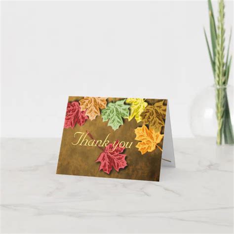 Autumn Leaves Thank You Note Card Zazzle