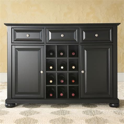 Black Dining Room Buffet Sideboard And Wine Storage Cabinet
