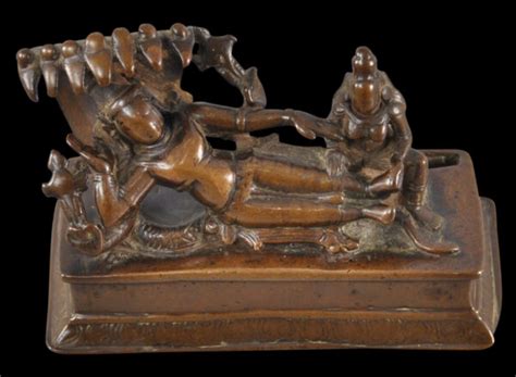 Indian Bronze Of Vishnu Reclining On Ananta Anantasayana