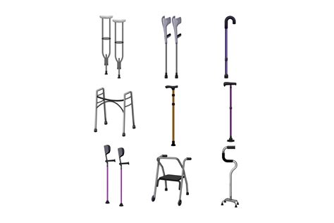 Crutch Medical Set Cartoon Vector Graphic By Pikepicture · Creative Fabrica