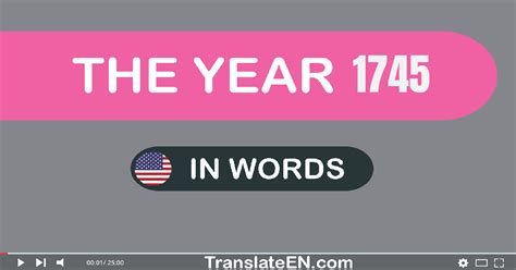 The Year 1745 Convert Say Spell And Write In English W