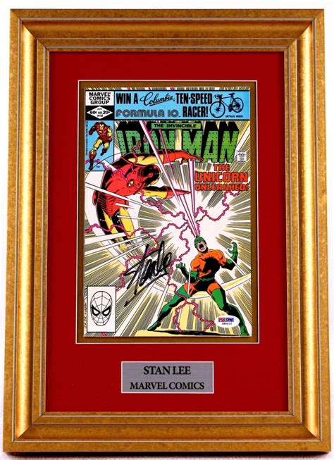 Stan Lee Signed Iron Man Vintage Comic Book 13x18 Custom Framed