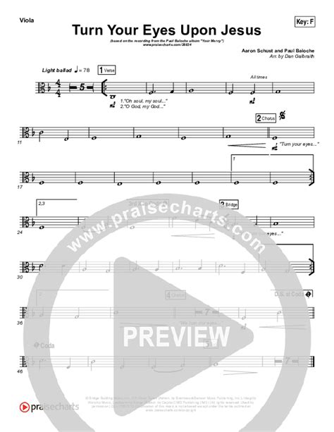 Turn Your Eyes Upon Jesus We Turn Viola Sheet Music PDF Paul Baloche