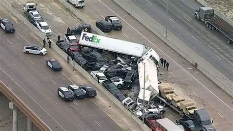 Bridges Overpasses May Be Icy In Central Texas Massive Crash On I 35