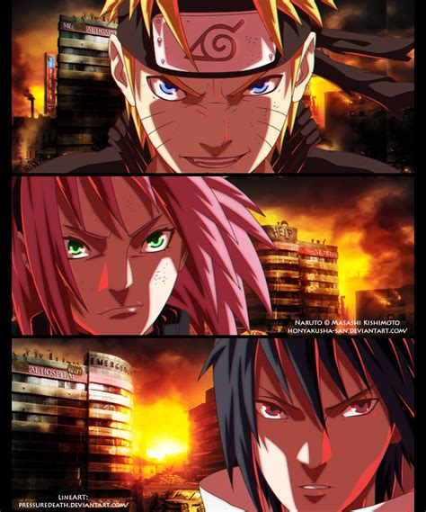 Team 7 Naruto Sasuke Sakura Chapter 632 By Honyakusha San