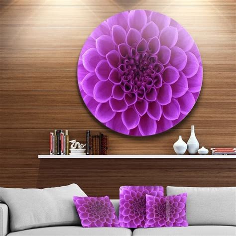 Designart Light Purple Abstract Flower Petals Modern Floral Metal