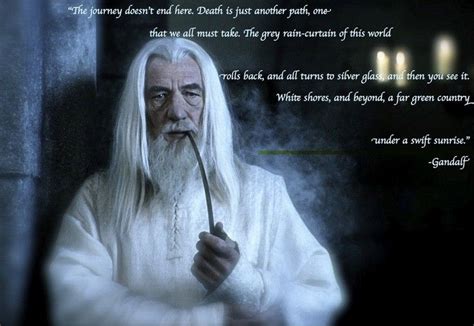 Gandalf stood in the middle of the span, leaning on the staff in his left hand, but in his other hand glamdring gleamed. gandalf quote quote number 594909 picture quotes | Gandalf, Gandalf quotes, Life quotes
