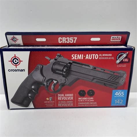 New Crosman Cr357 Semi Auto Dual Ammo C02 Revolver 177 Bbpellet Gun