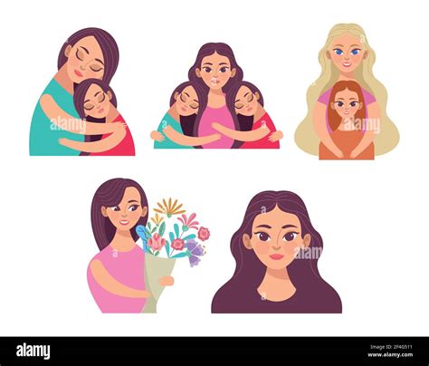 Moms And Daughters Stock Vector Image And Art Alamy