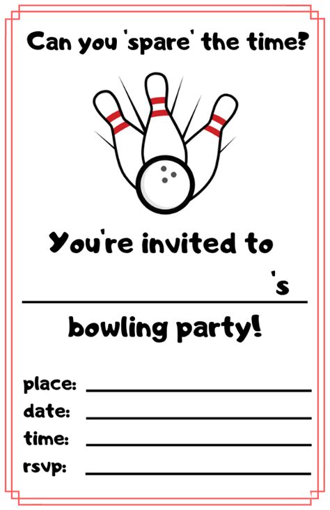 Free Printable Bowling Birthday Cards Free Printable Templates