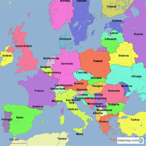Map Of Europe With Countries Labeled