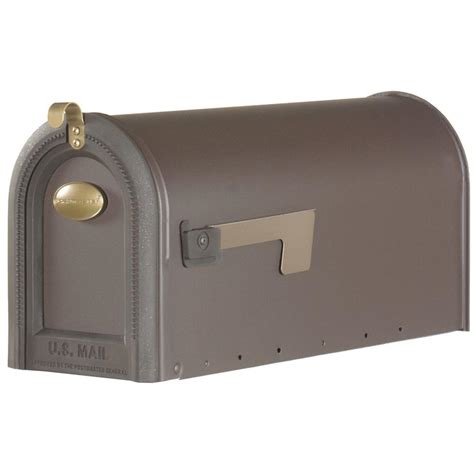 gaines manufacturing eagle accent wall mount mailbox bronze with satin nickel wm 8 the home depot