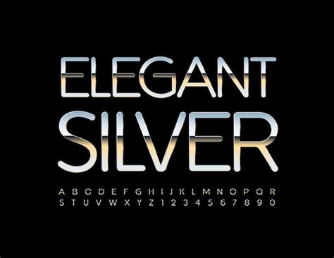 Premium Vector Elegant Silver Alphabet Set Glossy Metallic Font