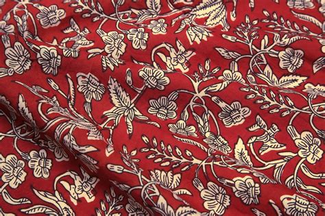 Sewing And Fiber Materials Indian Handmade Cotton Block Print Fabric With