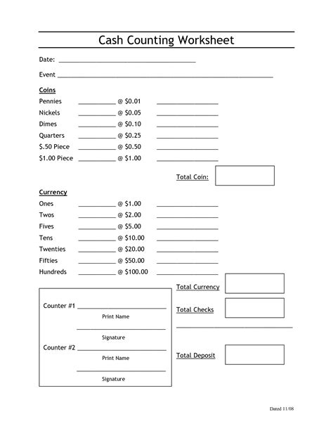 Practice Counting Money Worksheets Cashiering Worksheeto Com
