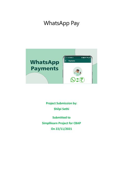 Whatsapp Pay Shilpi Sethi Whatsapp Pay Project Submission By Shilpi