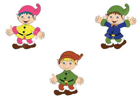 Three Dwarfs In Different Positions Clipart Dwarf Vector Ireland Comic Vector Vector Ireland