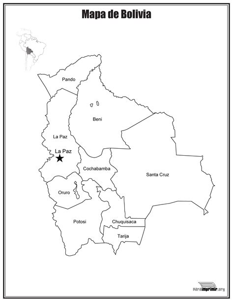 Mapa De Bolivia Con Nombres Para Imprimir En Pdf
