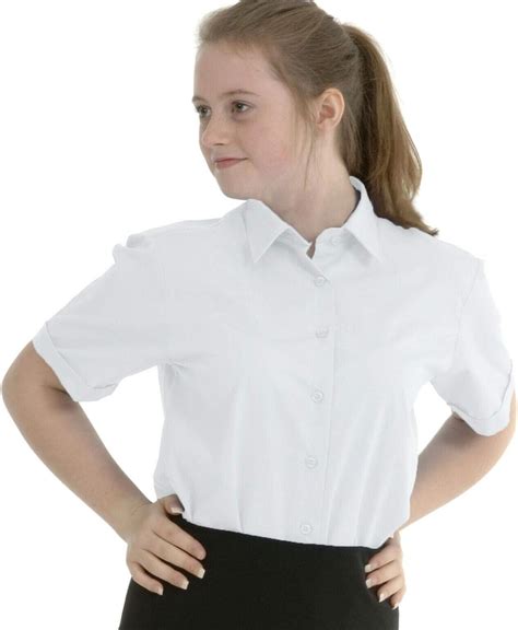 Ex Mands Girls School Shirt Blouse Short Sleeveed Easy Care Ages 4 16