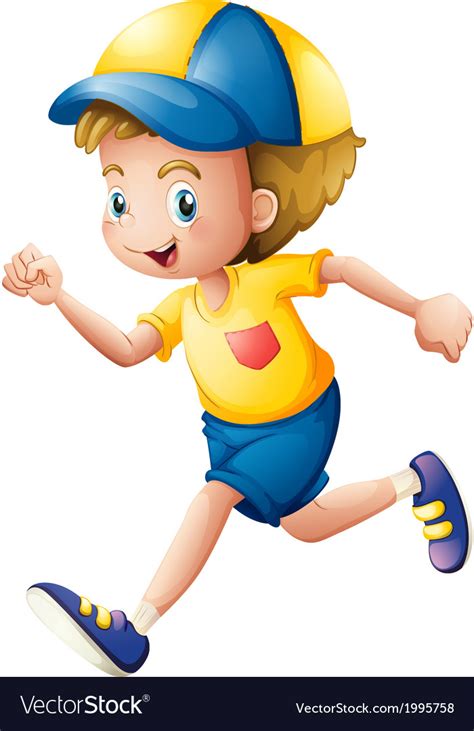 A Little Boy Running Royalty Free Vector Image