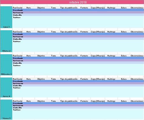 Cómo hacer un calendario para Redes Sociales Plantilla