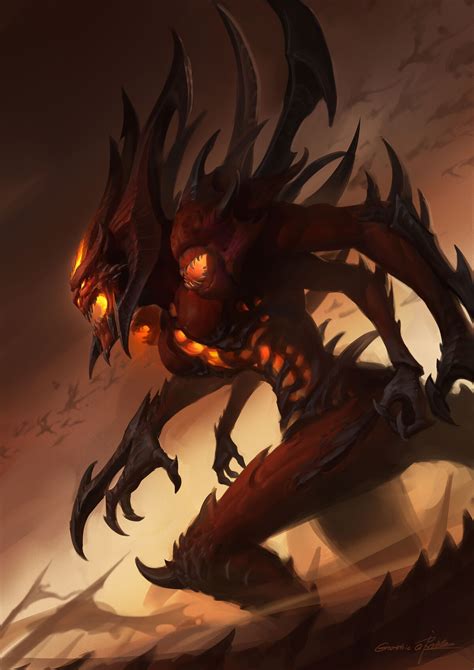 Diablo 3 Fanart By Qichao Wang Monster Concept Art Fantasy Demon