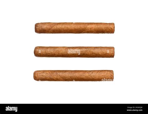 Close Up Cuban Cigar Isolated On White Background Havana Brown Cigar