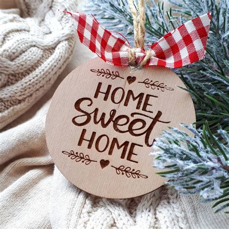 Home Sweet Home Christmas Ornaments Handmade Wooden Ornaments Etsy