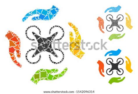 Copter Care Hands Composition Rugged Items Stock Vector Royalty Free