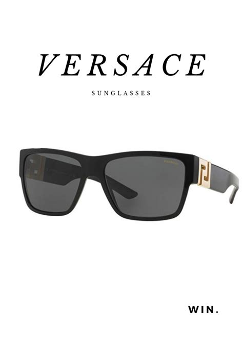 Versace Mens Sunglasses Ve4296 Blackgrey Acetate Polarized 59mm