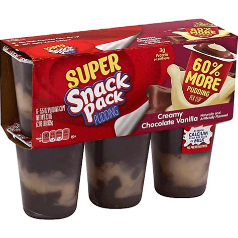 Hunts Super Snack Pack Pudding Creamy Chocolate And Vanilla Jello