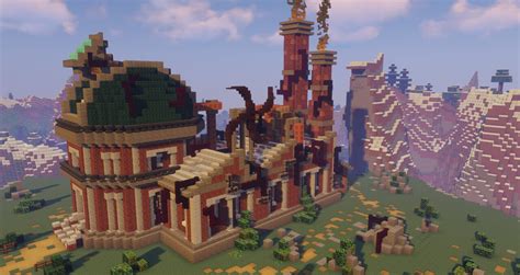 Minecraft Steampunk Base How To Build A Steampunk Observatory Steampunk Challenge Timelapse