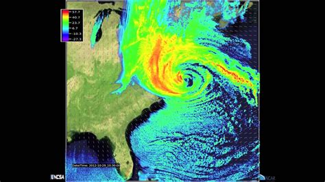 Weather radar works on a principle of sending radio waves and measuring the radio waves energy. Lifecycle of Hurricane Sandy - Simulation 2: Radar ...