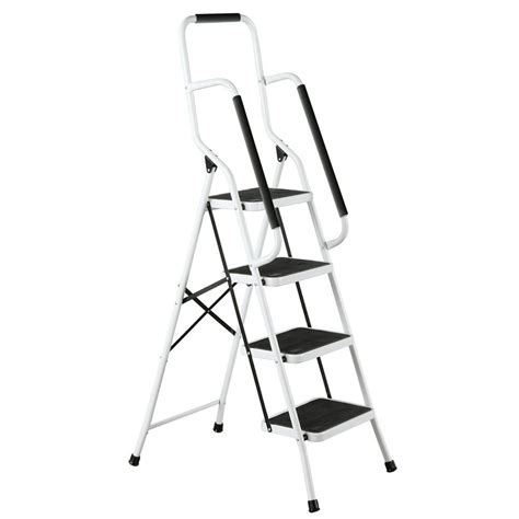 Folding Anti Slip Safety Step Ladder With Handrail Grips For Home Or