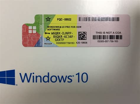 การเปิดใช้งาน Coa Sticker ออนไลน์ของ Windows 10 Pro Oem ของ Windows แบบ