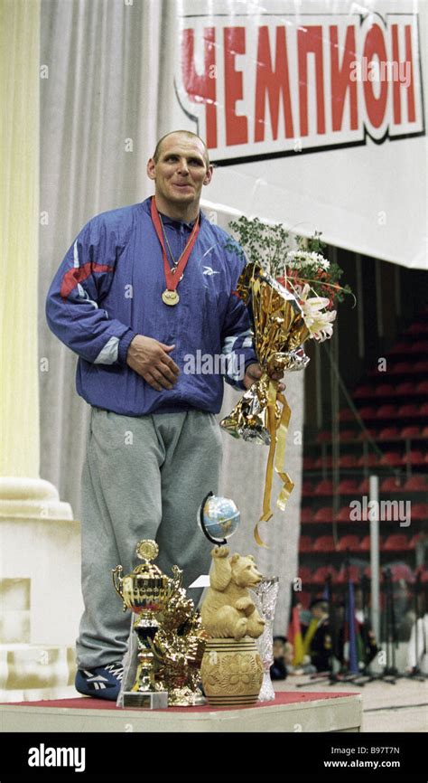 Three Times Olympic Champion Alexander Karelin Getting Prizes And Ts