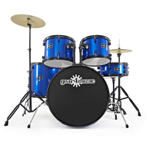 Bdk 1 Full Size Starter Drum Kit By Gear4music Blue B Stock At